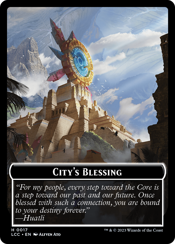 City's Blessing // Dinosaur Double-Sided Token [The Lost Caverns of Ixalan Commander Tokens] | Cracking-Singles