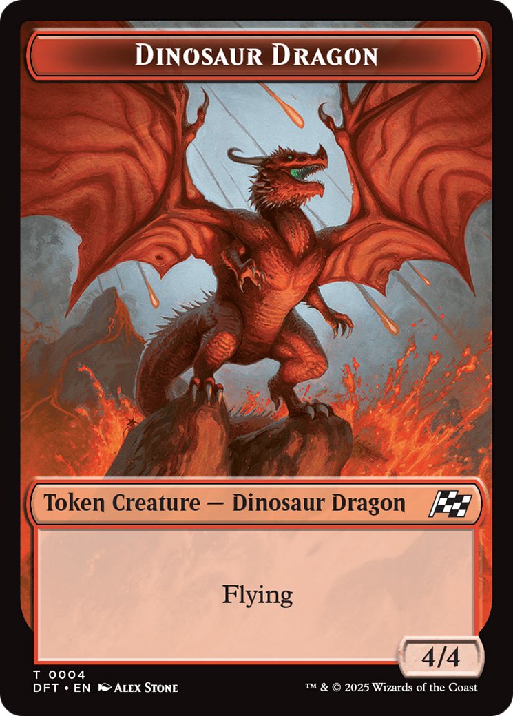 Dinosaur Dragon // Treasure Double-Sided Token [Aetherdrift Tokens] | Cracking-Singles