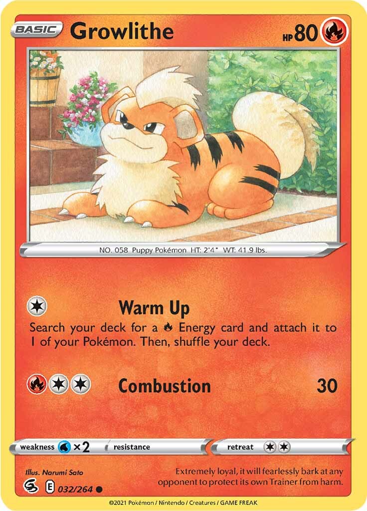 Growlithe (032/264) [Sword & Shield: Fusion Strike] | Cracking-Singles