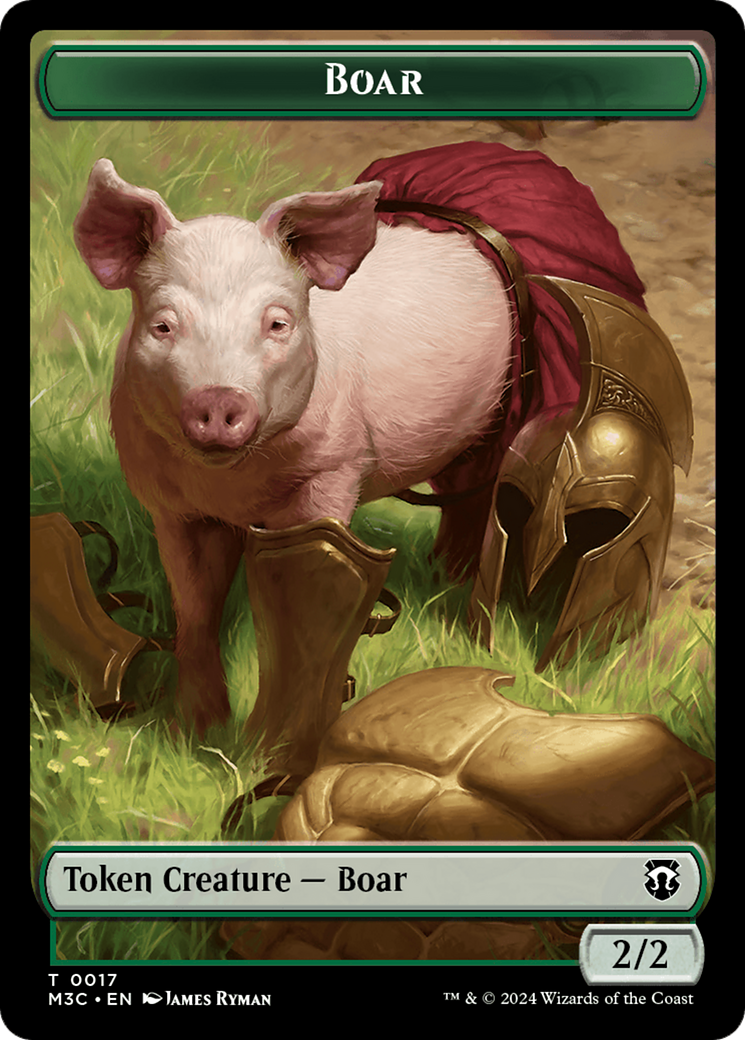 Boar (Ripple Foil) // Forest Dryad Double-Sided Token [Modern Horizons 3 Commander Tokens] | Cracking-Singles