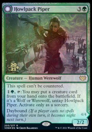 Howlpack Piper // Wildsong Howler [Innistrad: Crimson Vow Prerelease Promos] | Cracking-Singles