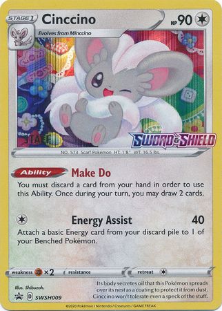 Cinccino (SWSH009) (Staff Prerelease Promo) [Sword & Shield: Black Star Promos] | Cracking-Singles