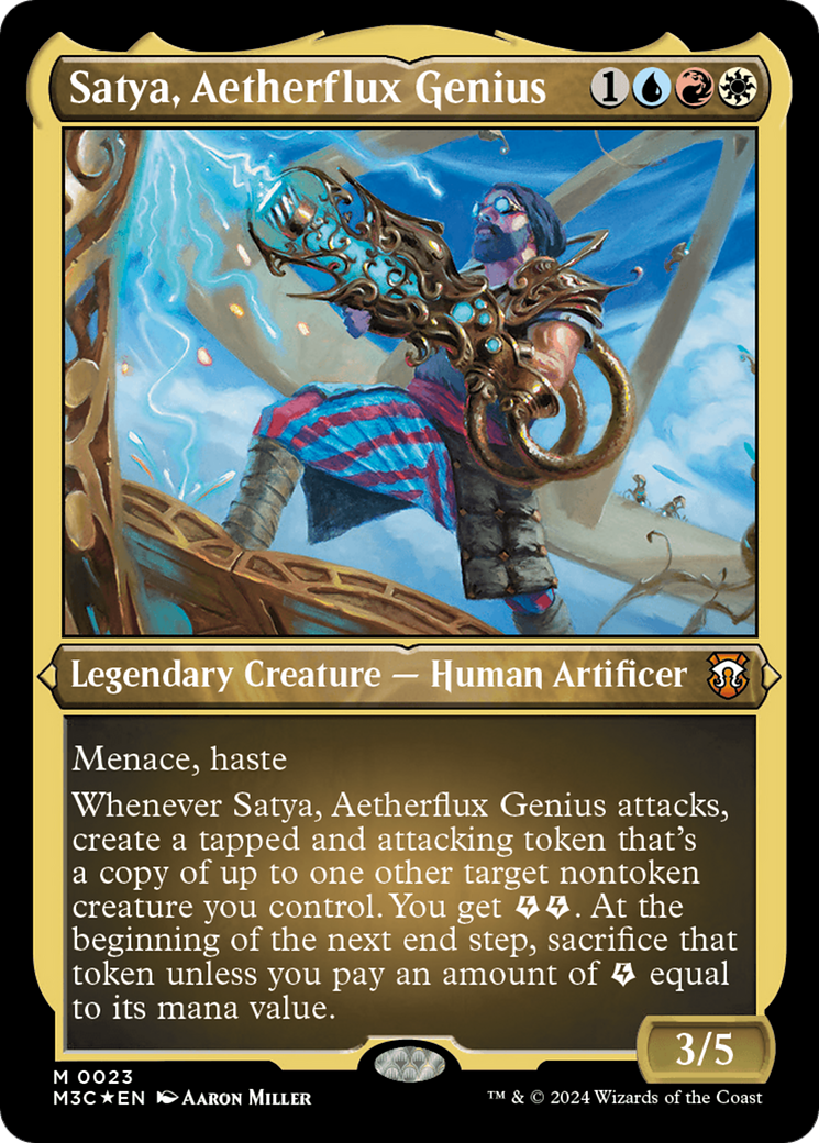 Satya, Aetherflux Genius (Foil Etched) [Modern Horizons 3 Commander] | Cracking-Singles