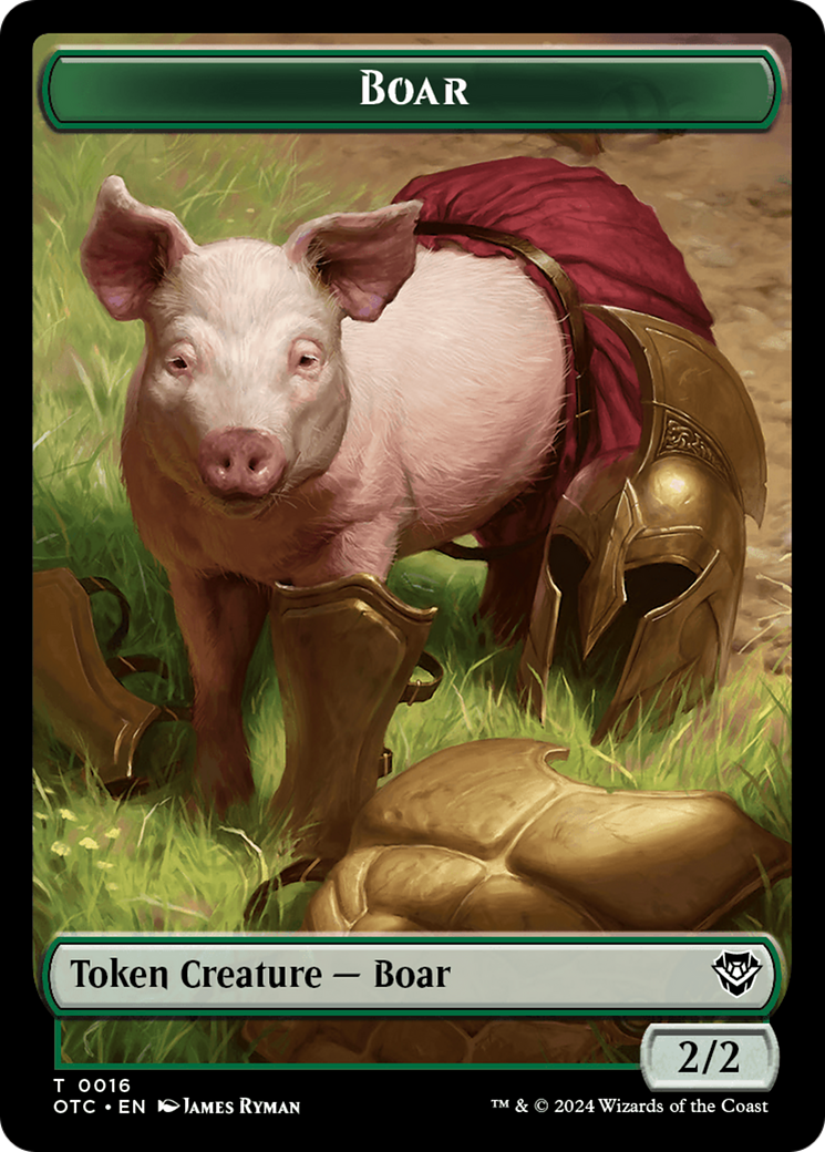 Boar // Drake Double-Sided Token [Outlaws of Thunder Junction Commander Tokens] | Cracking-Singles