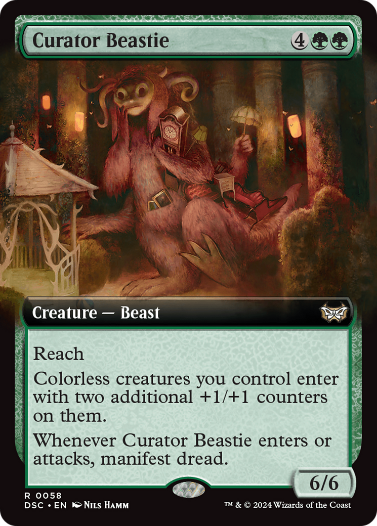 Curator Beastie (Extended Art) [Duskmourn: House of Horror Commander] | Cracking-Singles