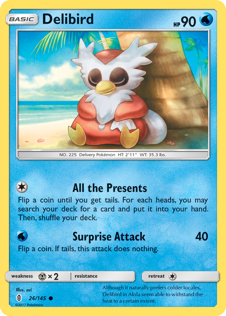 Delibird (26/145) [Sun & Moon: Guardians Rising] | Cracking-Singles