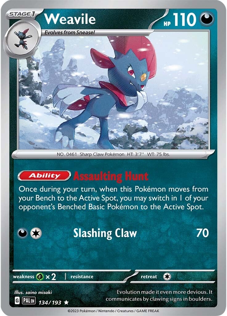 Weavile (134/193) [Scarlet & Violet: Paldea Evolved] | Cracking-Singles