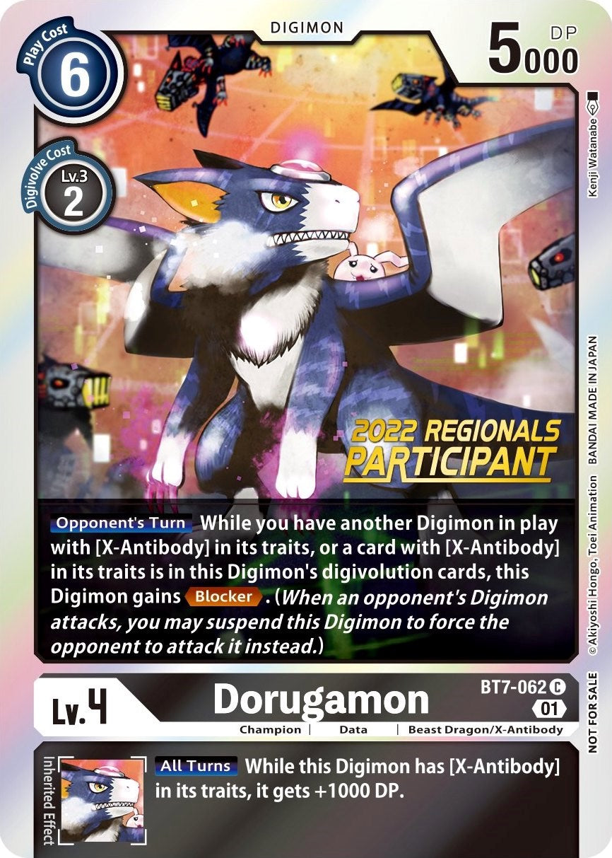 Dorugamon [BT7-062] (2022 Championship Offline Regional) (Online Participant) [Next Adventure Promos] | Cracking-Singles