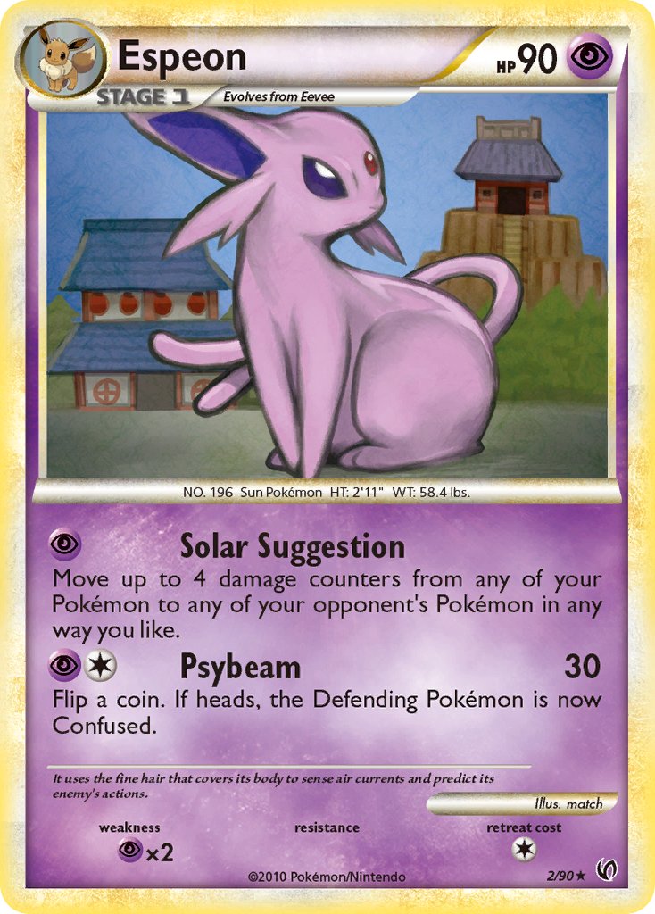 Espeon (2/90) (Cracked Ice Holo) (Theme Deck Exclusive) [HeartGold & SoulSilver: Unleashed] | Cracking-Singles