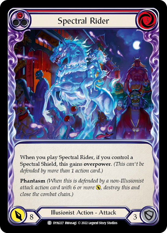 Spectral Rider (Red) [DYN227] (Dynasty)  Rainbow Foil | Cracking-Singles