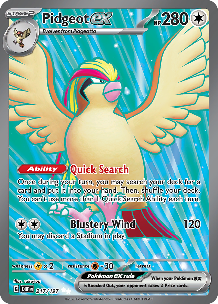 Pidgeot ex (217/197) [Scarlet & Violet: Obsidian Flames] | Cracking-Singles