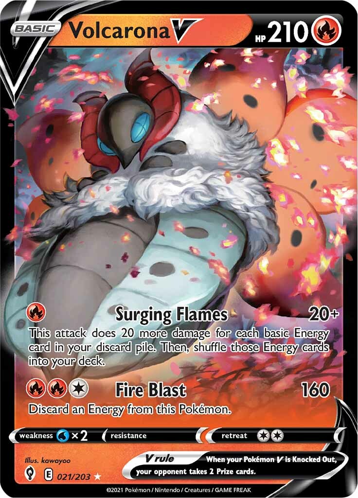 Volcarona V (021/203) [Sword & Shield: Evolving Skies] | Cracking-Singles