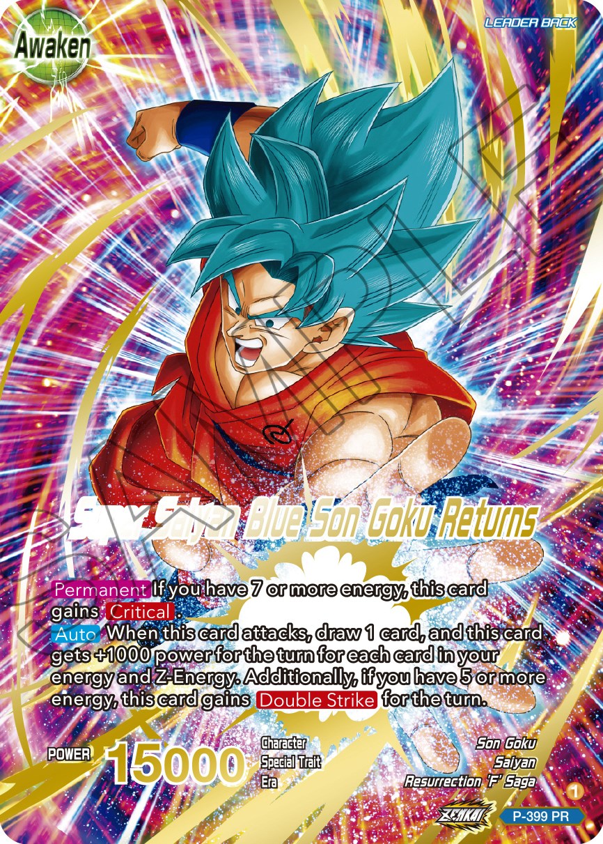 Son Goku // Super Saiyan Blue Son Goku Returns (Gold-Stamped) (P-399) [Promotion Cards] | Cracking-Singles