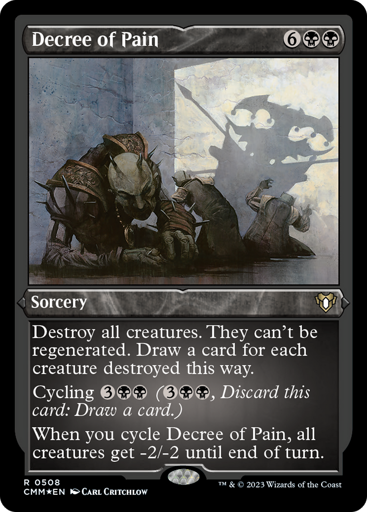 Decree of Pain (Foil Etched) [Commander Masters] | Cracking-Singles