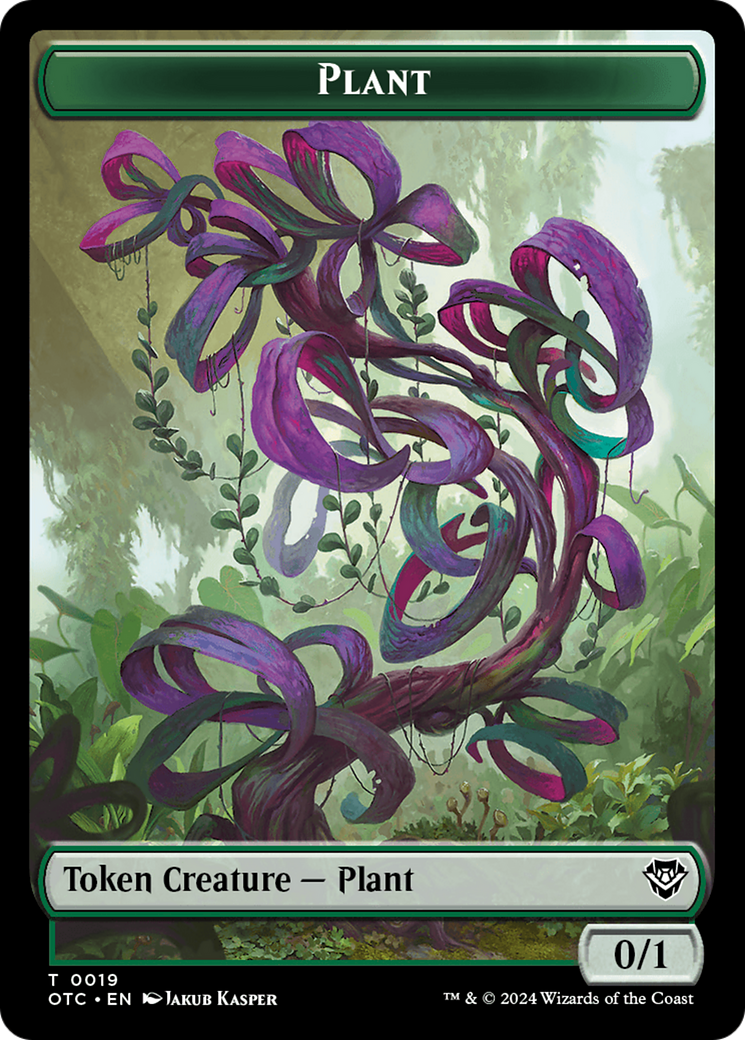 Plant Warrior // Plant Double-Sided Token [Outlaws of Thunder Junction Commander Tokens] | Cracking-Singles