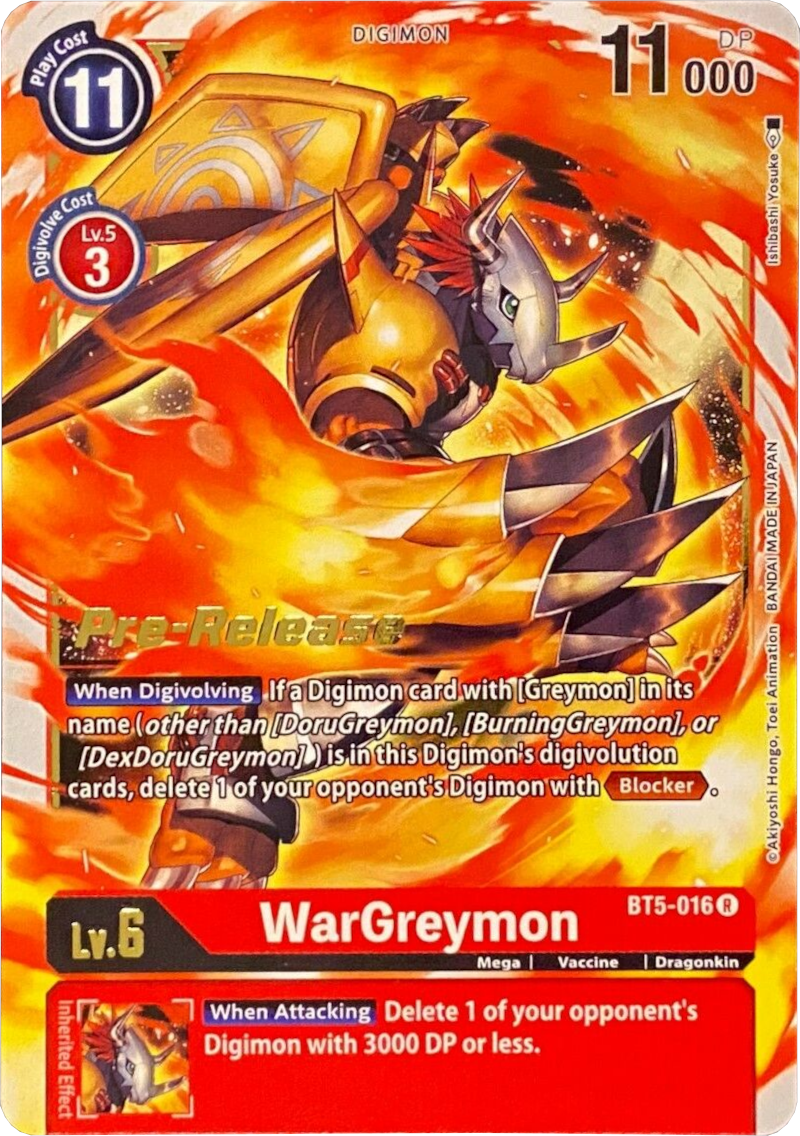 WarGreymon [BT5-016] [Battle of Omni Pre-Release Promos] | Cracking-Singles