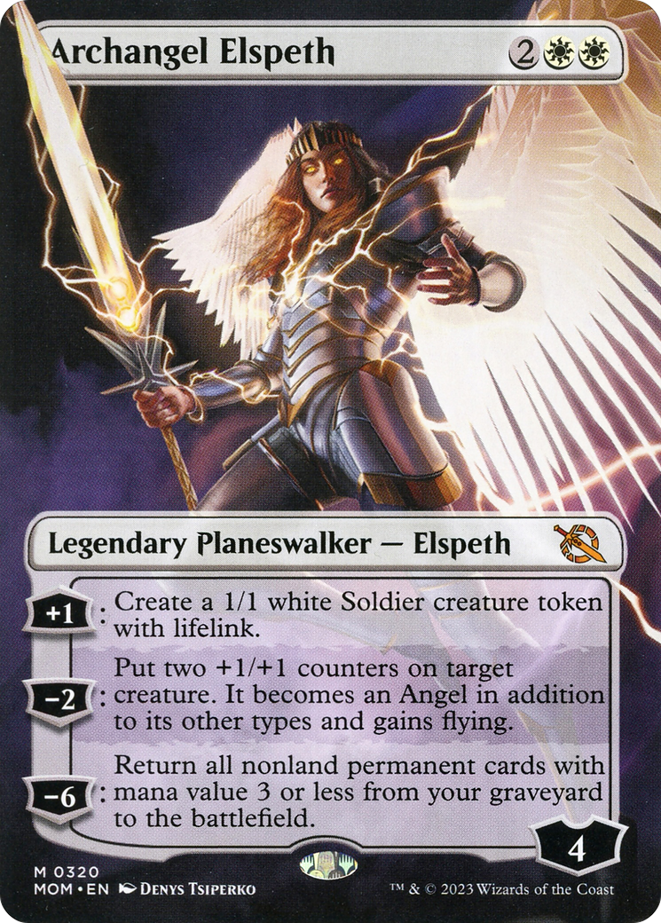 Archangel Elspeth (Borderless Alternate Art) [March of the Machine] | Cracking-Singles