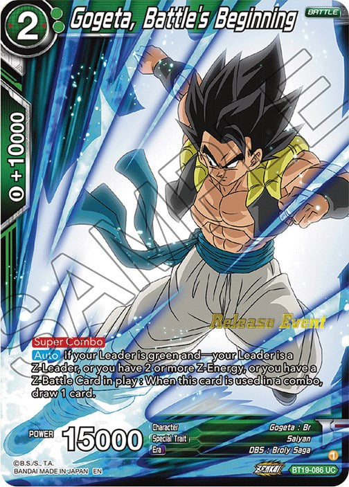 Gogeta, Battle's Beginning (Fighter's Ambition Holiday Pack) (BT19-086) [Tournament Promotion Cards] | Cracking-Singles