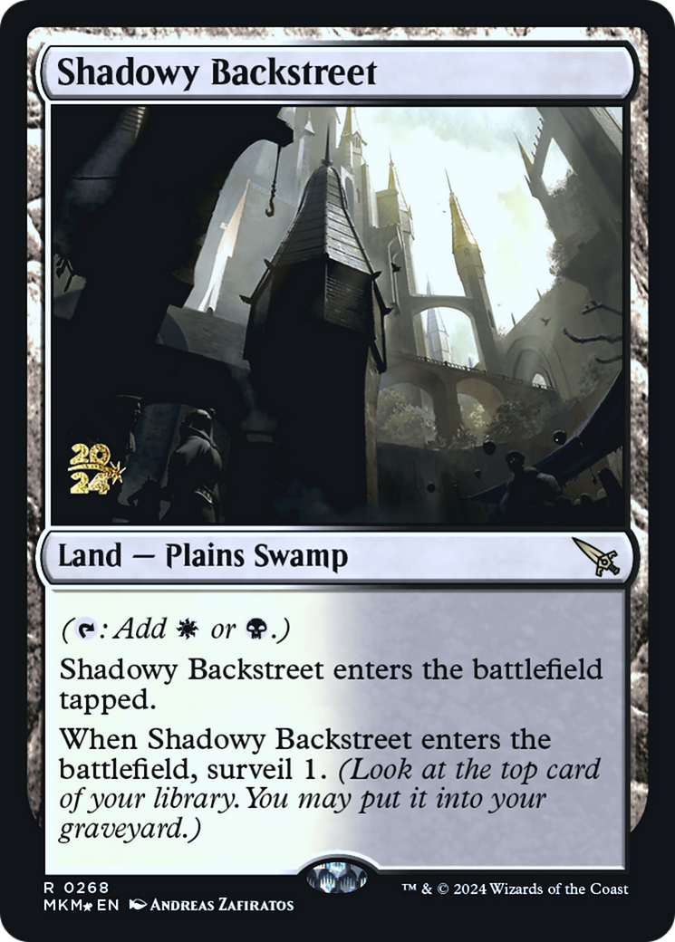 Shadowy Backstreet [Murders at Karlov Manor Prerelease Promos] | Cracking-Singles