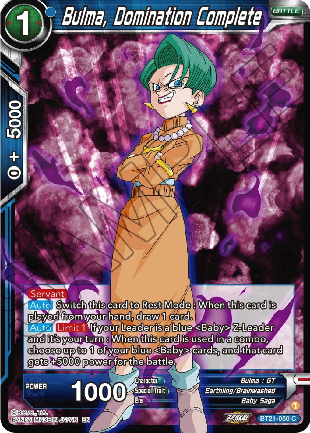 Bulma, Domination Complete (BT21-050) [Wild Resurgence] | Cracking-Singles