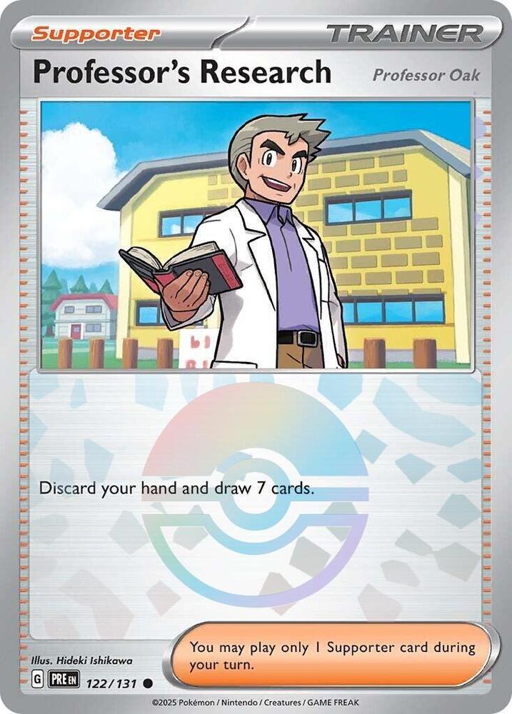 Professor's Research (122/131) [Professor Oak] (Poke Ball Pattern) [Scarlet & Violet: Prismatic Evolutions] | Cracking-Singles