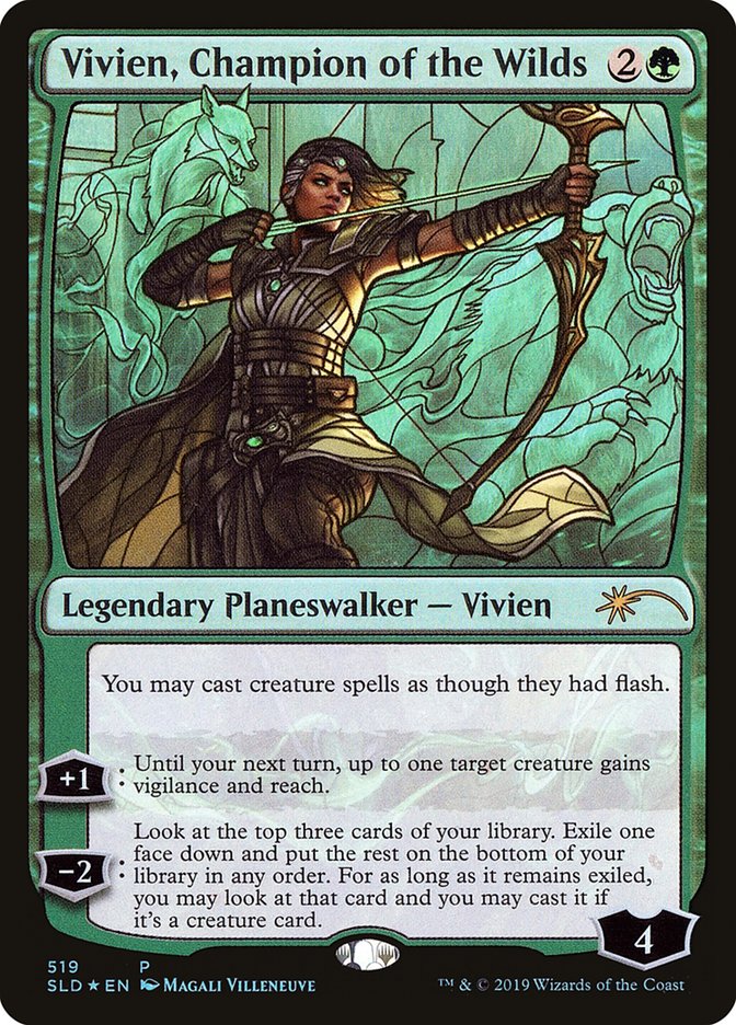 Vivien, Champion of the Wilds (Stained Glass) [Secret Lair Drop Promos] | Cracking-Singles