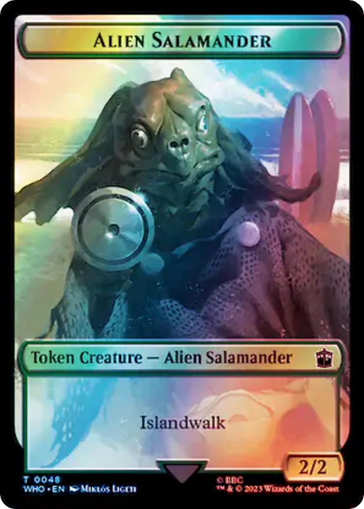 Dalek // Alien Salamander Double-Sided Token (Surge Foil) [Doctor Who Tokens] | Cracking-Singles