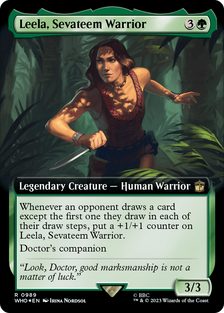 Leela, Sevateem Warrior (Extended Art) (Surge Foil) [Doctor Who] | Cracking-Singles