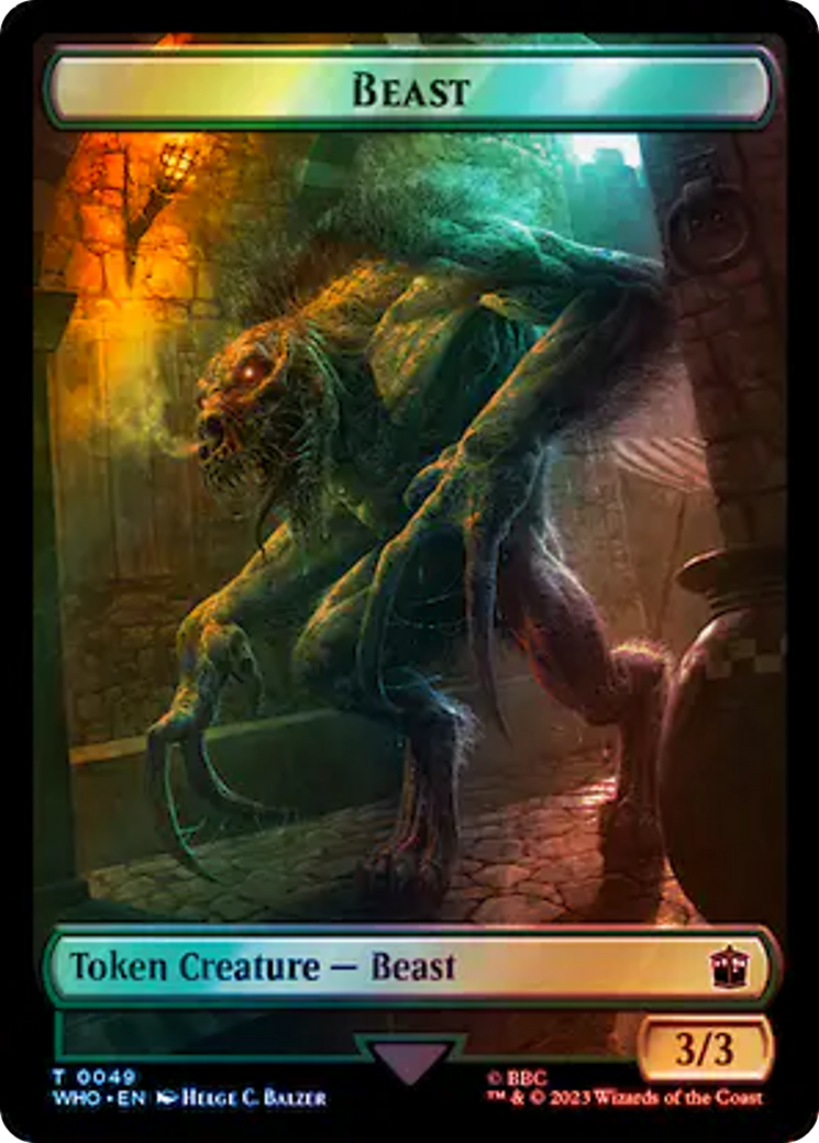 Copy // Beast Double-Sided Token (Surge Foil) [Doctor Who Tokens] | Cracking-Singles