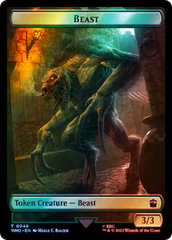 Human Noble // Beast Double-Sided Token (Surge Foil) [Doctor Who Tokens] | Cracking-Singles