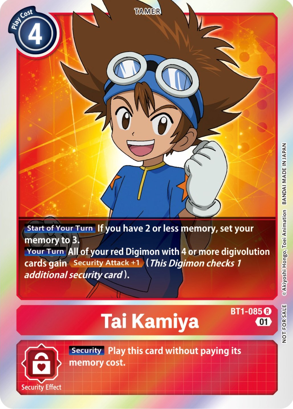 Tai Kamiya [BT1-085] (ST-11 Special Entry Pack) [Release Special Booster Promos] | Cracking-Singles