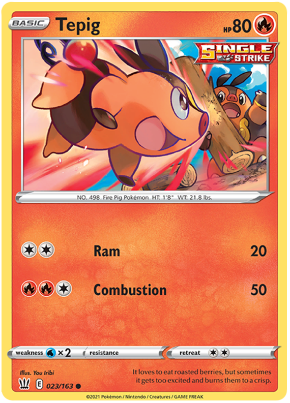 Tepig (023/163) [Sword & Shield: Battle Styles] | Cracking-Singles