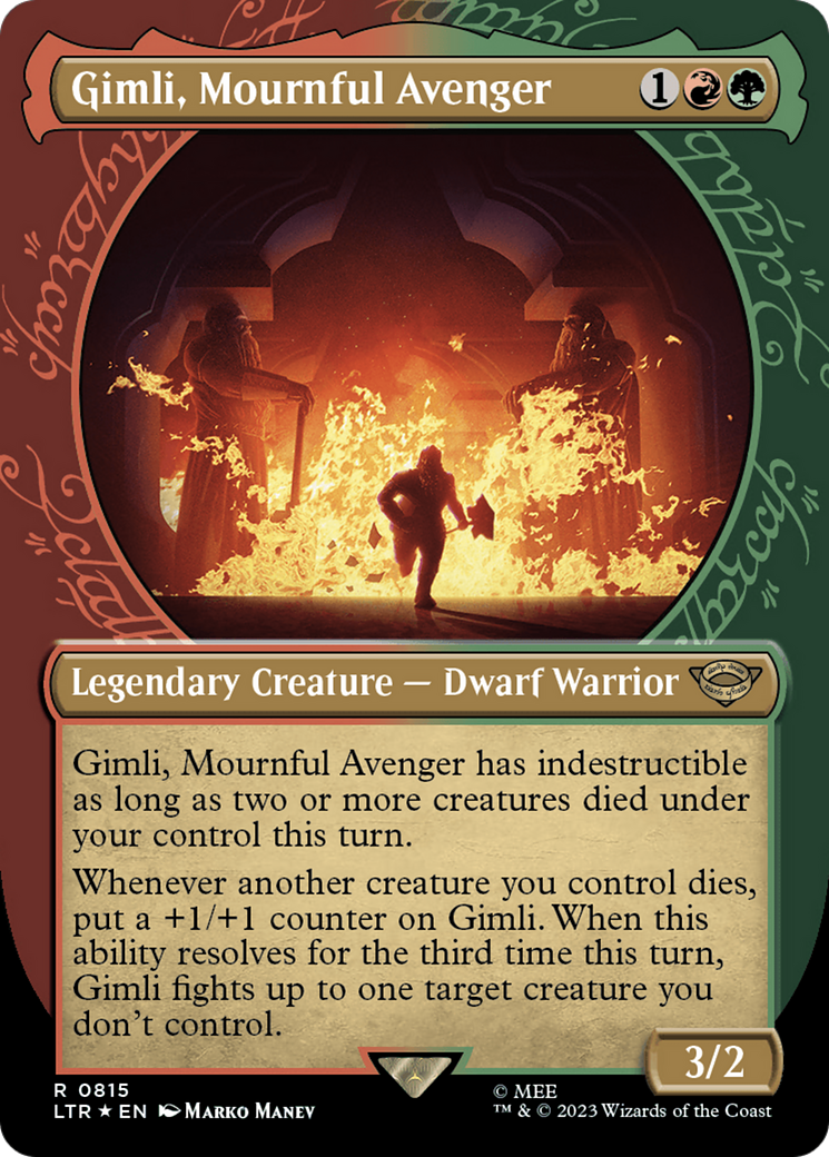 Gimli, Mournful Avenger (Showcase) (Surge Foil) [The Lord of the Rings: Tales of Middle-Earth] | Cracking-Singles