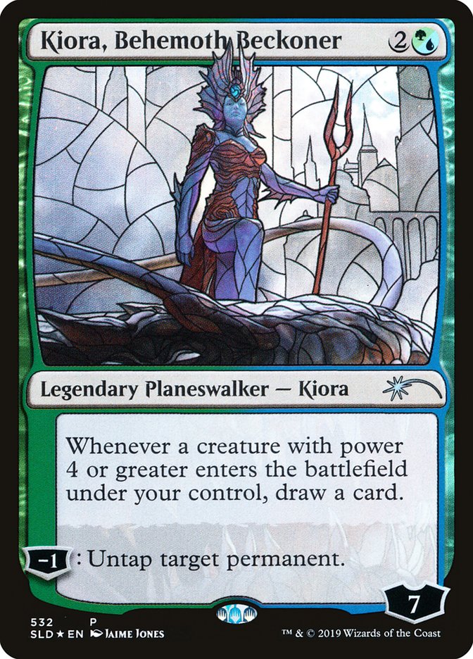 Kiora, Behemoth Beckoner (Stained Glass) [Secret Lair Drop Promos] | Cracking-Singles