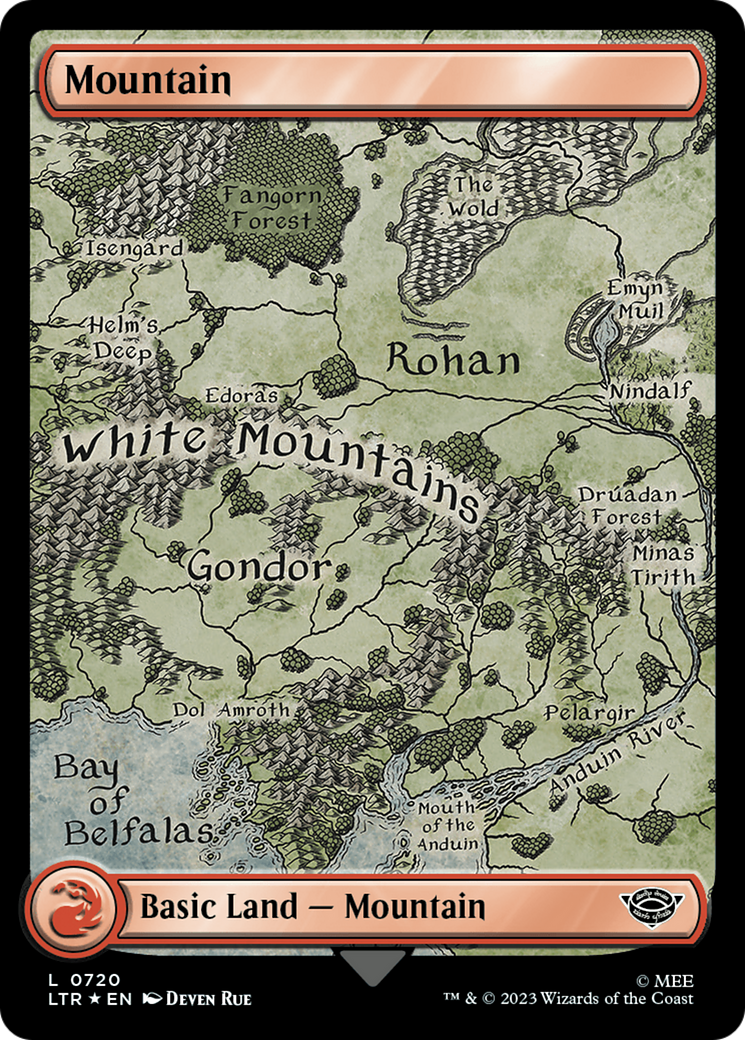 Mountain (720) (Surge Foil) [The Lord of the Rings: Tales of Middle-Earth] | Cracking-Singles