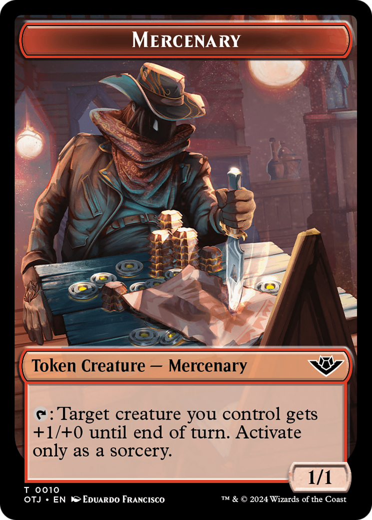 Mercenary // Elemental Double-Sided Token [Outlaws of Thunder Junction Tokens] | Cracking-Singles