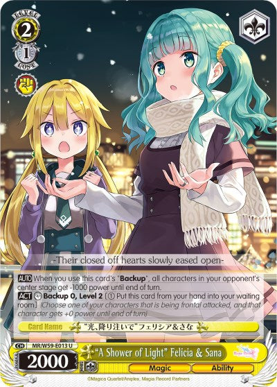 "A Shower of Light" Felicia & Sana (MR/W59-E013 U) [Magia Record: Puella Magi Madoka Magica [Side Story] (Mobile)] | Cracking-Singles