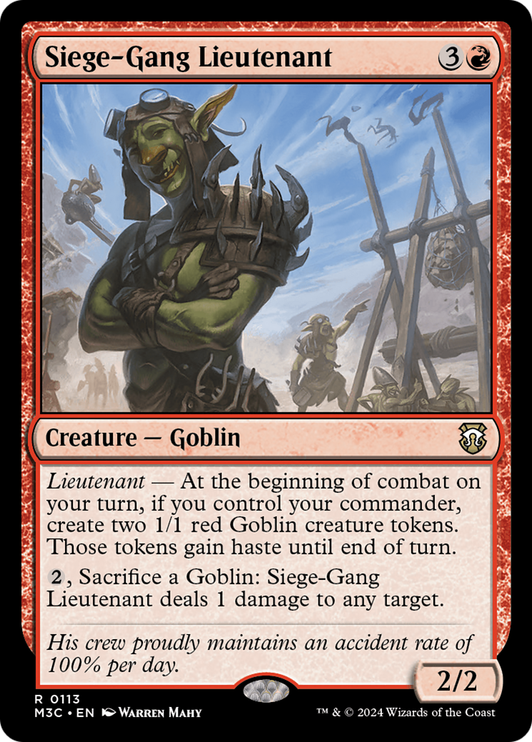 Siege-Gang Lieutenant [Modern Horizons 3 Commander] | Cracking-Singles