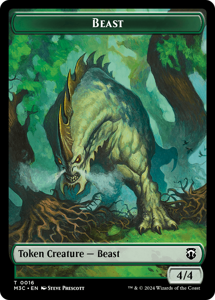 Elephant // Beast (0016) Double-Sided Token [Modern Horizons 3 Commander Tokens] | Cracking-Singles