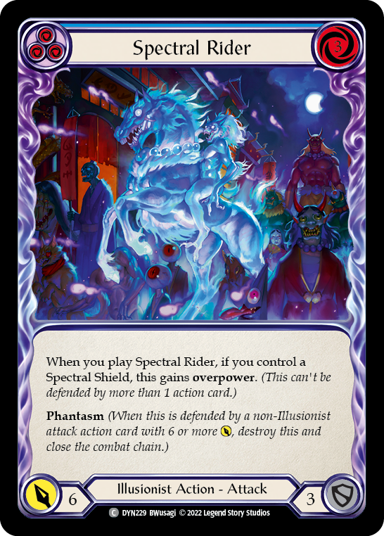 Spectral Rider (Blue) [DYN229] (Dynasty)  Rainbow Foil | Cracking-Singles