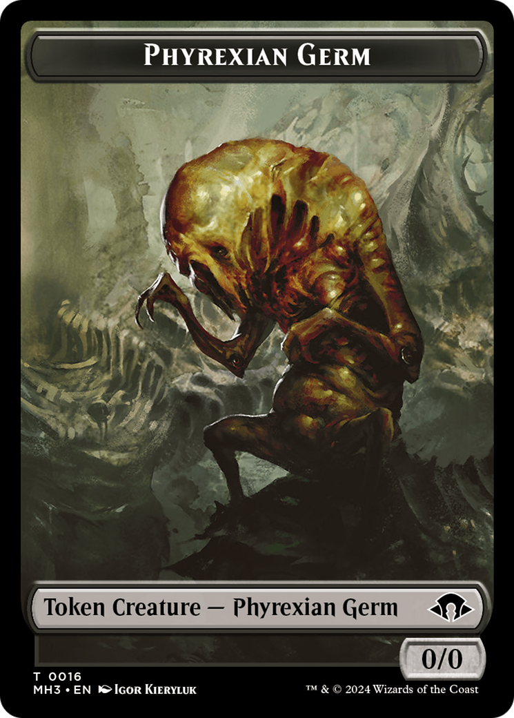 Phyrexian Germ // Phyrexian Wurm (0018) Double-Sided Token [Modern Horizons 3 Tokens] | Cracking-Singles