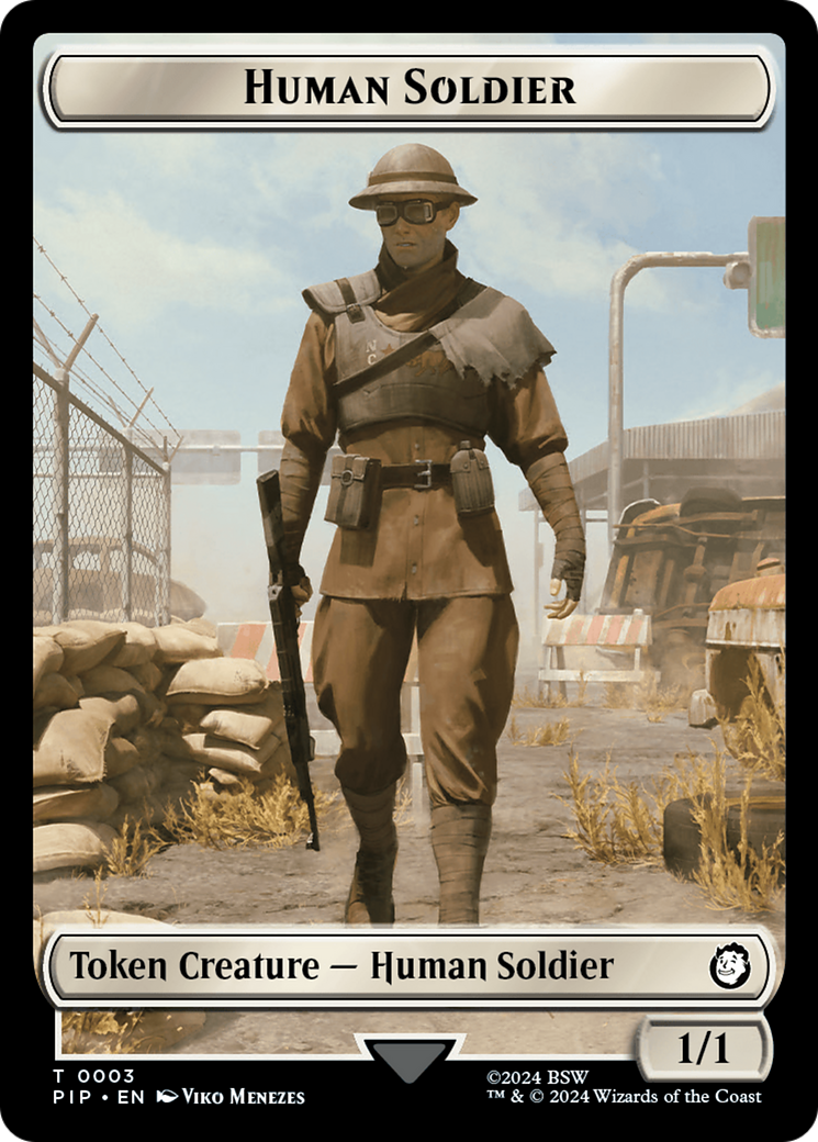 Settlement // Human Soldier Double-Sided Token [Fallout Tokens] | Cracking-Singles