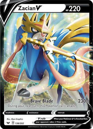 Zacian V (138/202) (Jumbo Card) [Sword & Shield: Base Set] | Cracking-Singles