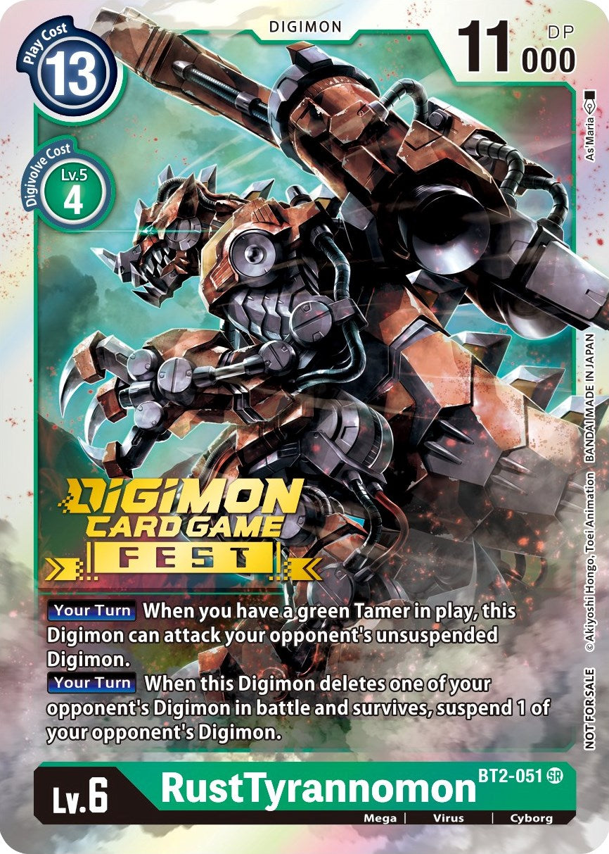 RustTyrannomon [BT2-051] (Digimon Card Game Fest 2022) [Release Special Booster Promos] | Cracking-Singles