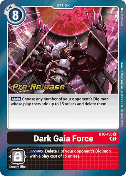 Dark Gaia Force [BT8-105] [New Awakening Pre-Release Cards] | Cracking-Singles