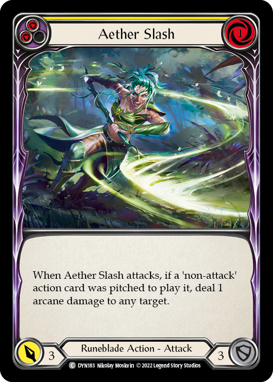 Aether Slash (Yellow) [DYN183] (Dynasty)  Rainbow Foil | Cracking-Singles