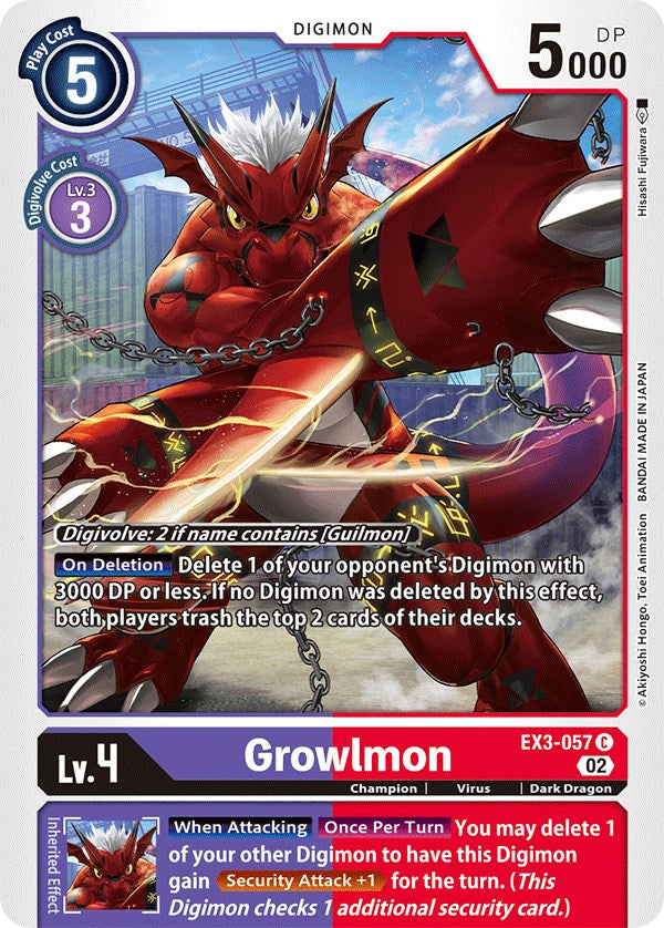 Growlmon [EX3-057] [Draconic Roar] | Cracking-Singles