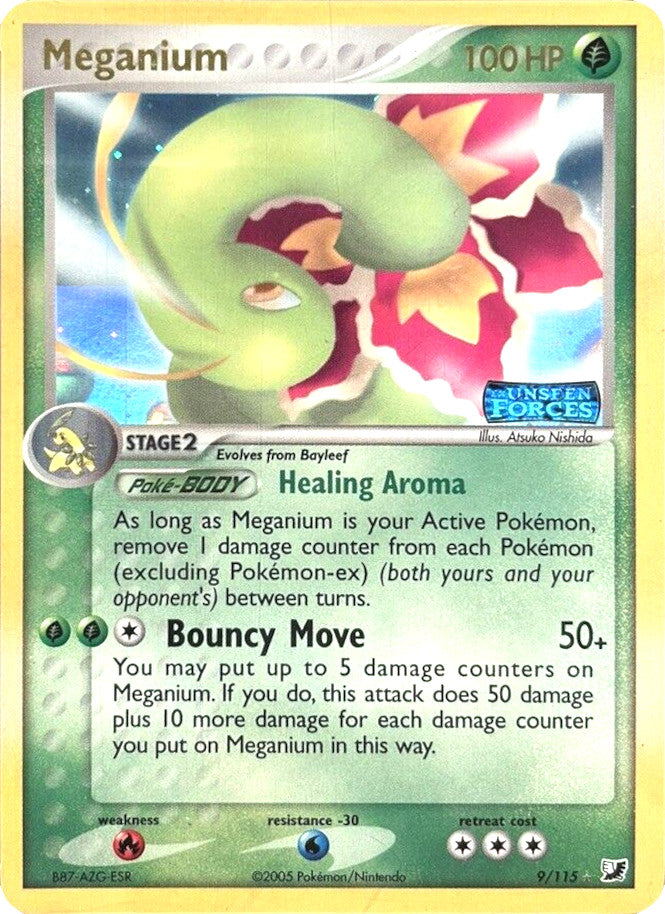 Meganium (9/115) (Stamped) [EX: Unseen Forces] | Cracking-Singles