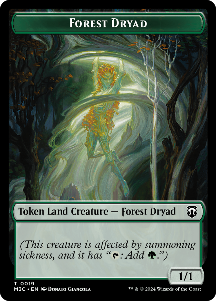 Boar (Ripple Foil) // Forest Dryad Double-Sided Token [Modern Horizons 3 Commander Tokens] | Cracking-Singles