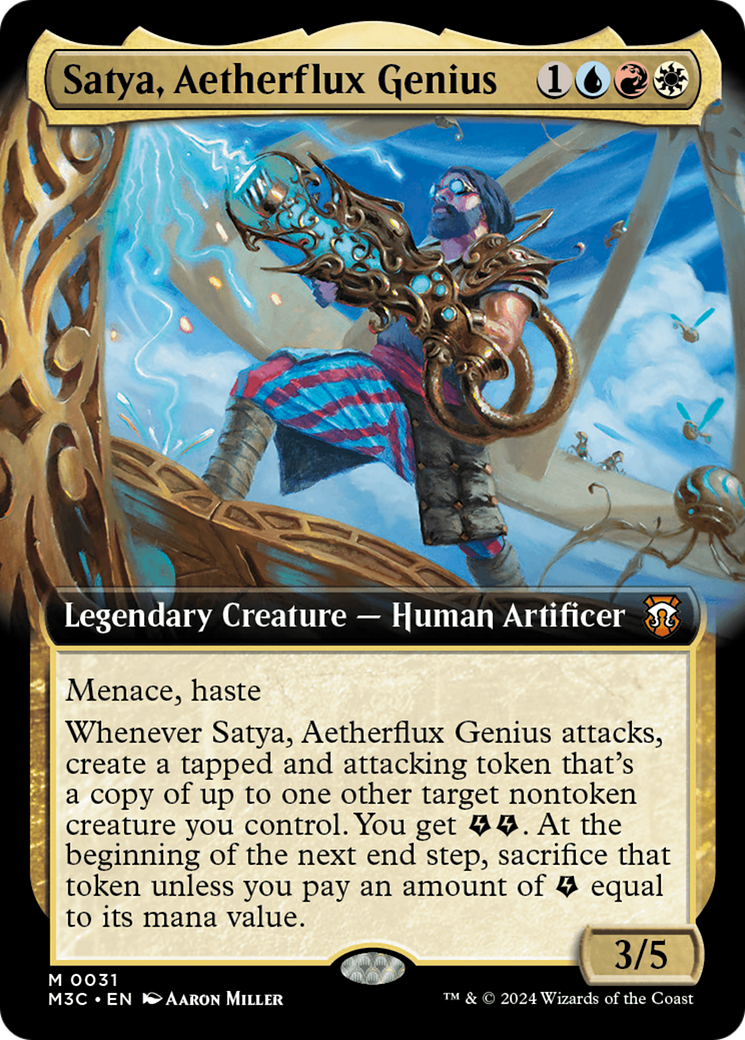 Satya, Aetherflux Genius (Extended Art) [Modern Horizons 3 Commander] | Cracking-Singles